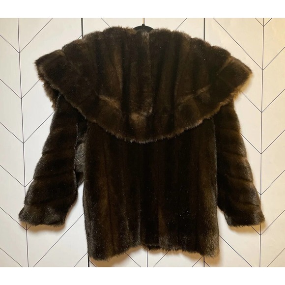 VNTG Suziklo RARE Made in Paris France Faux Fur Coat Chocolate Brown Size 1 - Picture 11 of 11